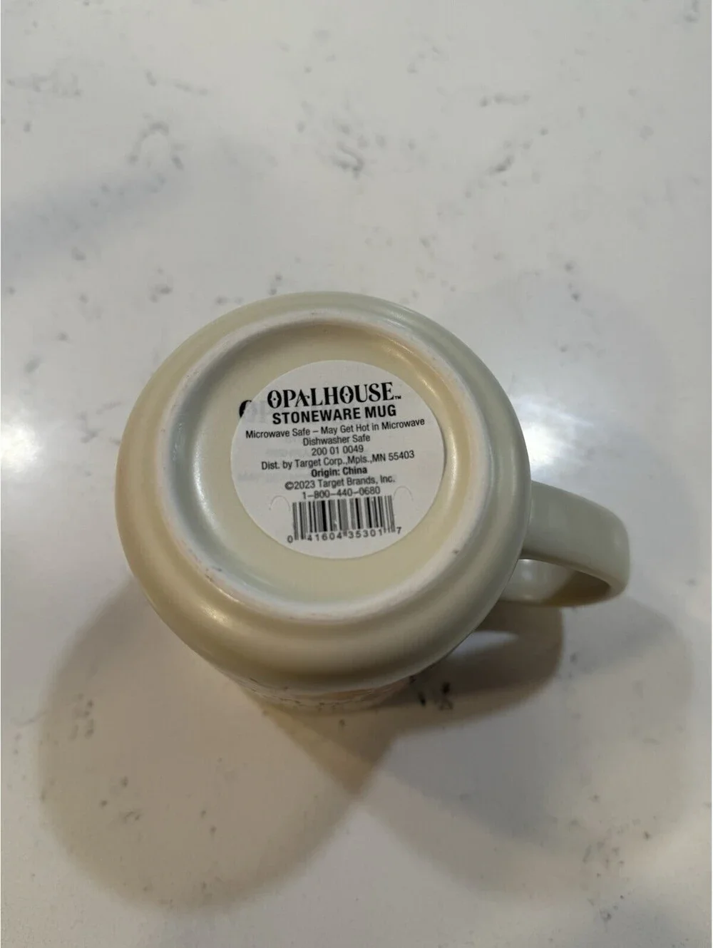 OPALHOUSE Coffee Mug Cup Hug In A Mug Ivory with Flowers 16oz Stoneware NWT